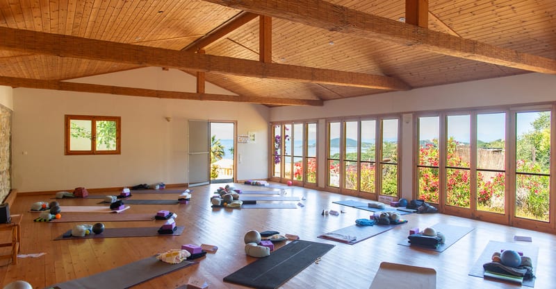 One of the dedicated Yoga Shala rooms at Hotel Agia Paraskevi